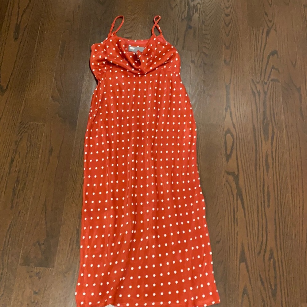 Anthropologie Red Polka Dot Maxi Dress